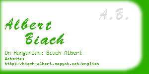 albert biach business card